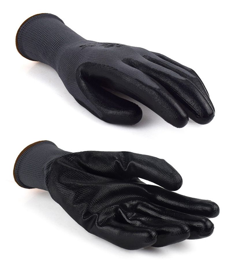 Guantes de nitrilo con núcleo de nailon, resistentes al desgaste, revestimiento antideslizante, palma transpirable, resistente al desgarro._voghion.com
