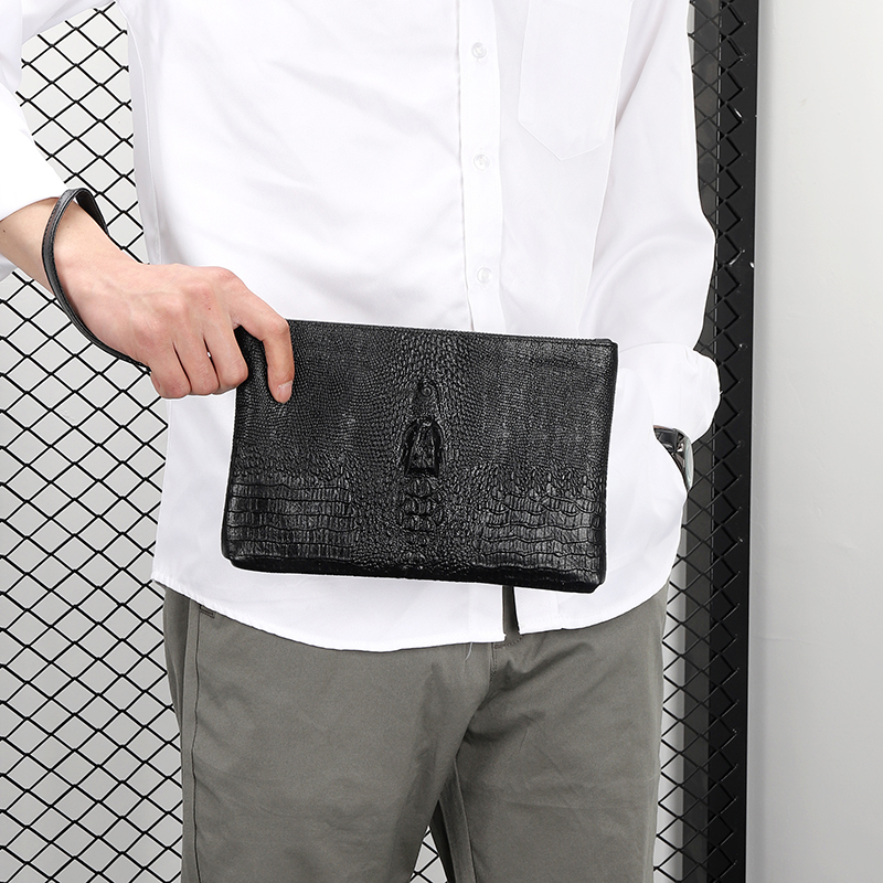 Porta carte da uomo in morbida pelle di mucca alla moda Borsa da uomo in vera pelle per soldi Pochette da uomo d'affari di alta qualità_voghion.com