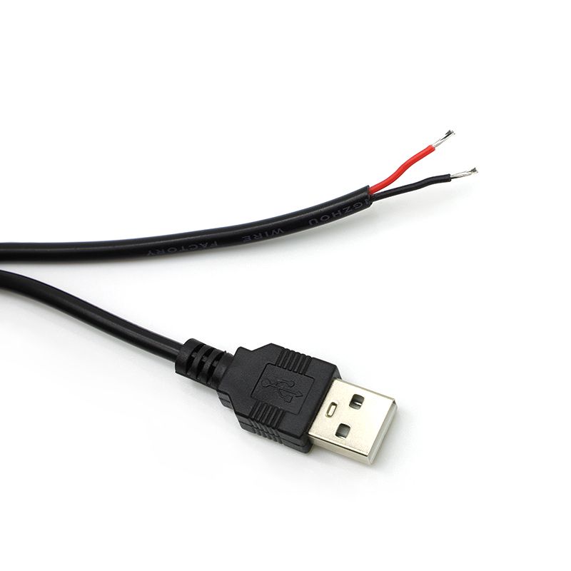 5V USB 2.0 Pin 2 Wire DIY USB Male Jack Power Charge Extension Cable Cord 0.3m/1m/2m Connector Adapter_voghion.com