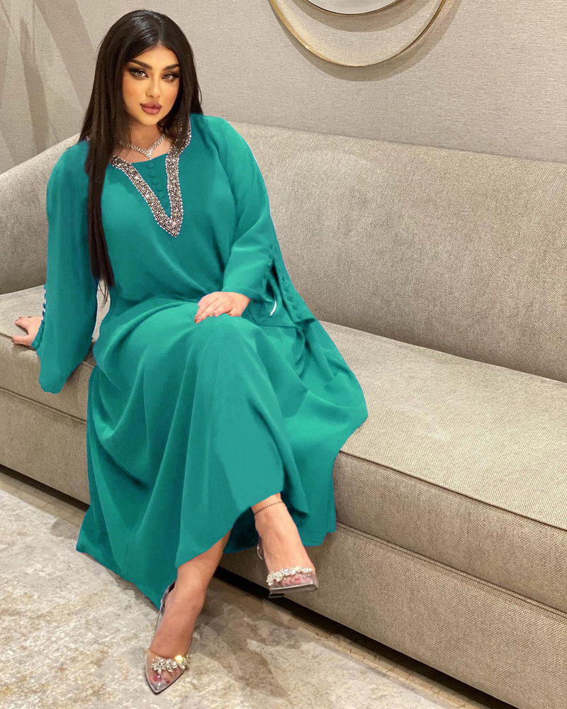 Muslimische Abaya Mit Seilstickerei, Damenrobe, Traditionell, Moderne, Wunderschön, Ramadan_voghion.com