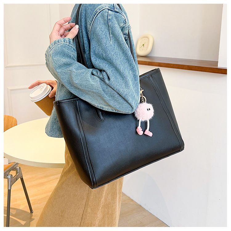 Elegante borsa tote da pendolare - Borsa a tracolla versatile per donna, borsa a secchiello in morbida pelle PU con tracolla staccabile, borsa alla moda per il lavoro_voghion.com