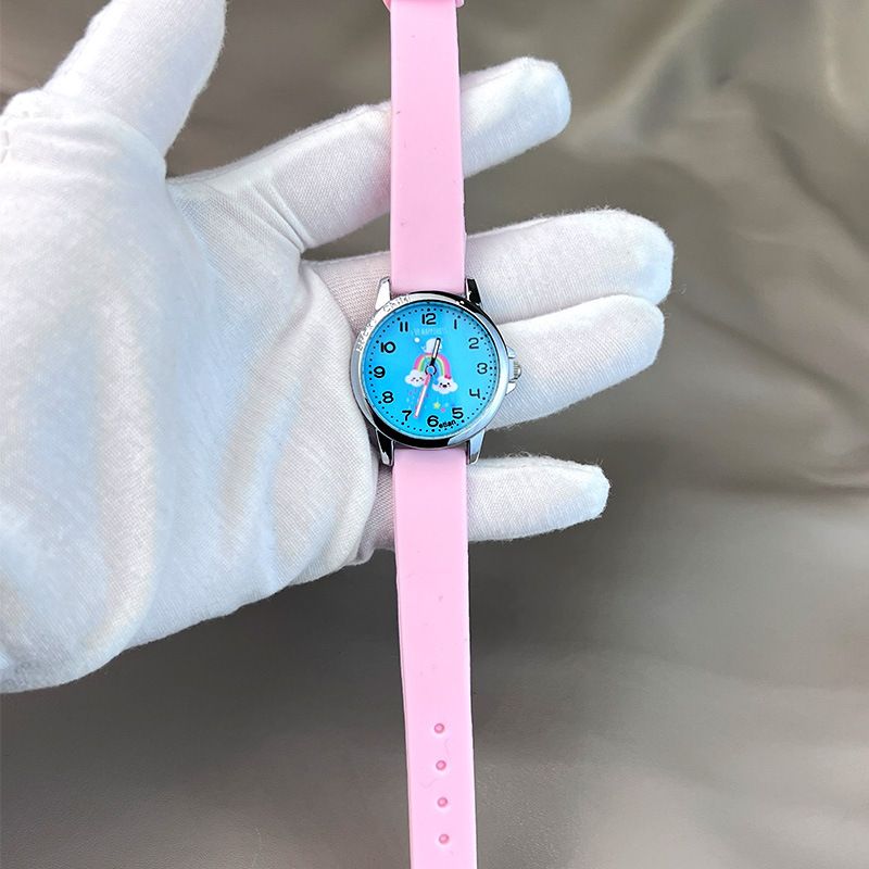 Student Watch Children's Watch Cute Rainbow Silicone Watch Luminous Pointer Student Watch_voghion.com