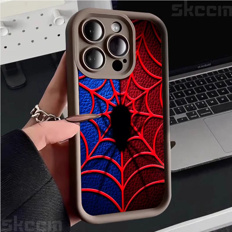 Blood Spider Pattern Design Silicone Soft Phone Case For IPhone 16 Pro Max 15 14 13 12 11 7 8 Plus X XR XS Lens Protection Cover_voghion.com