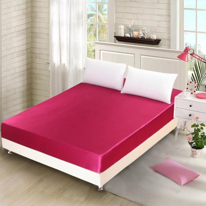 Drap de lit en satin soyeux de couleur unie Simmons Cover 1 pièce_voghion.com