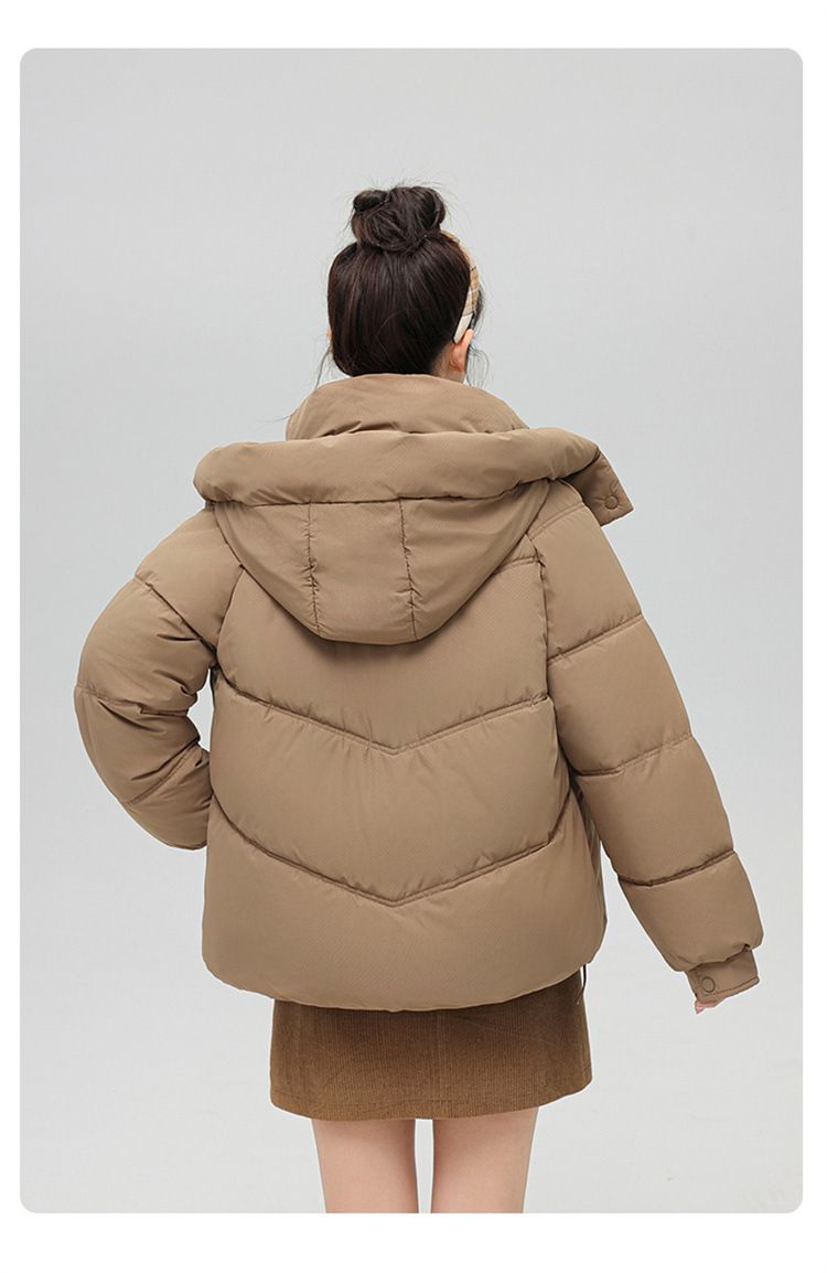 Cotton padded women's 2024 autumn and winter new Korean version short, thick down jacket, small, loose, contrasting_voghion.com