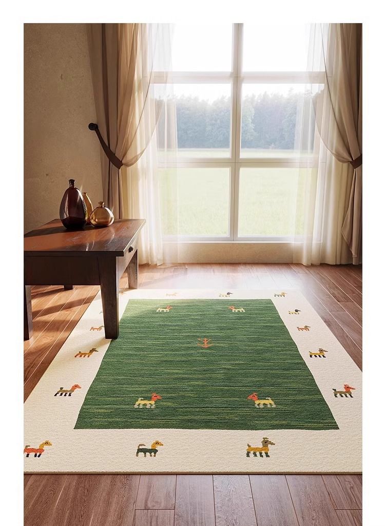 Bohemian Abstract Rug – Vintage Tribal Floor Mat For Sofa & Coffee Table, Nordic Minimalist Washable Area Carpet_voghion.com