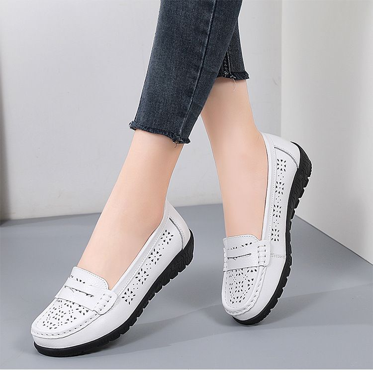 2024 Neue Krankenschwester Casual Hollow Damen Single Bean Mom's Schuhe, Kuhmuskelsohlen_voghion.com