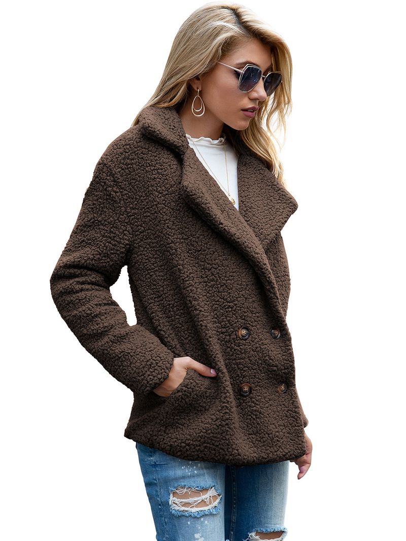 Herbst und Winter neuer Pelzmantel mit Knöpfen und lockerer Fleecepullover mit Revers_voghion.com