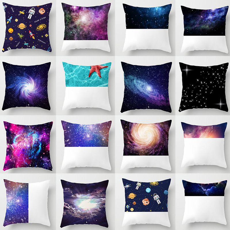 Federa per cuscino alla moda con cielo stellato galassia splendida stile nordico, fodera per cuscino per soggiorno, fodera per cuscino per divano, federa_voghion.com