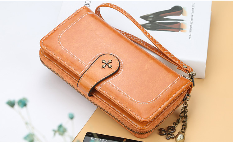 Baellerry Damen-Geldbörse, neues vierblättriges Kleeblatt, multifunktionaler Kartenhalter, hochwertige Handytasche mit modischer Schnalle_voghion.com