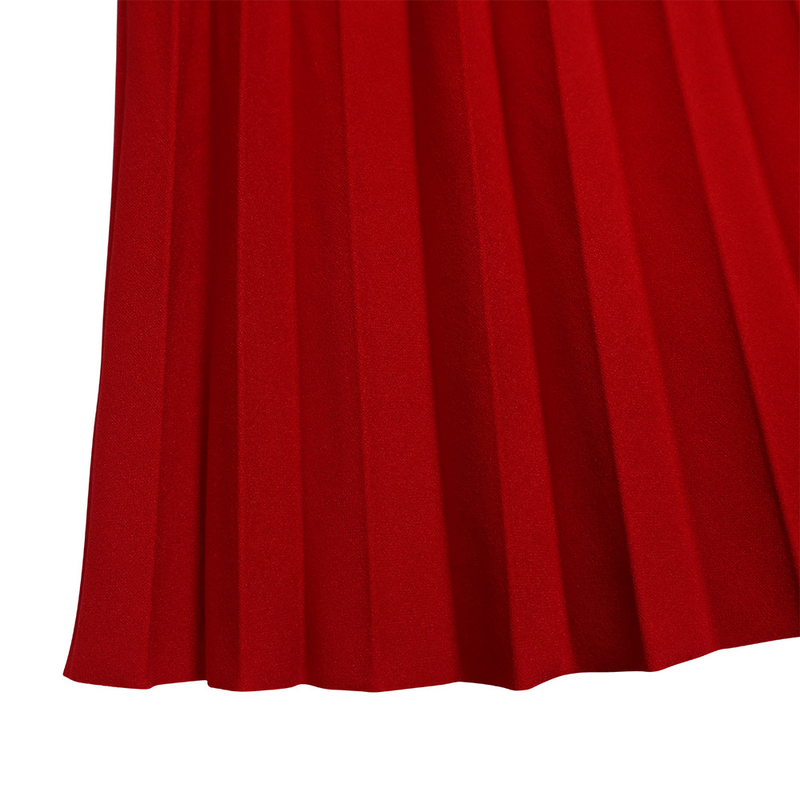 Women's fashion temperament color matching strap pleated skirt elegant_voghion.com