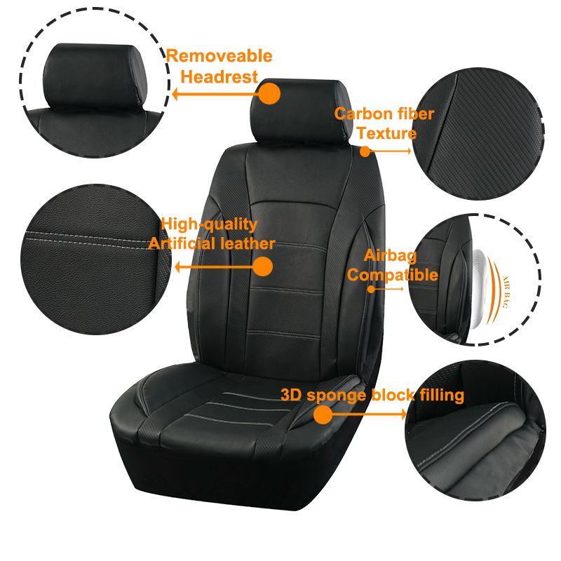 AUTO PLUS Set completo di coprisedili in pelle per auto di dimensioni universali, adatti per auto, SUV, camion, accessori per interni_voghion.com
