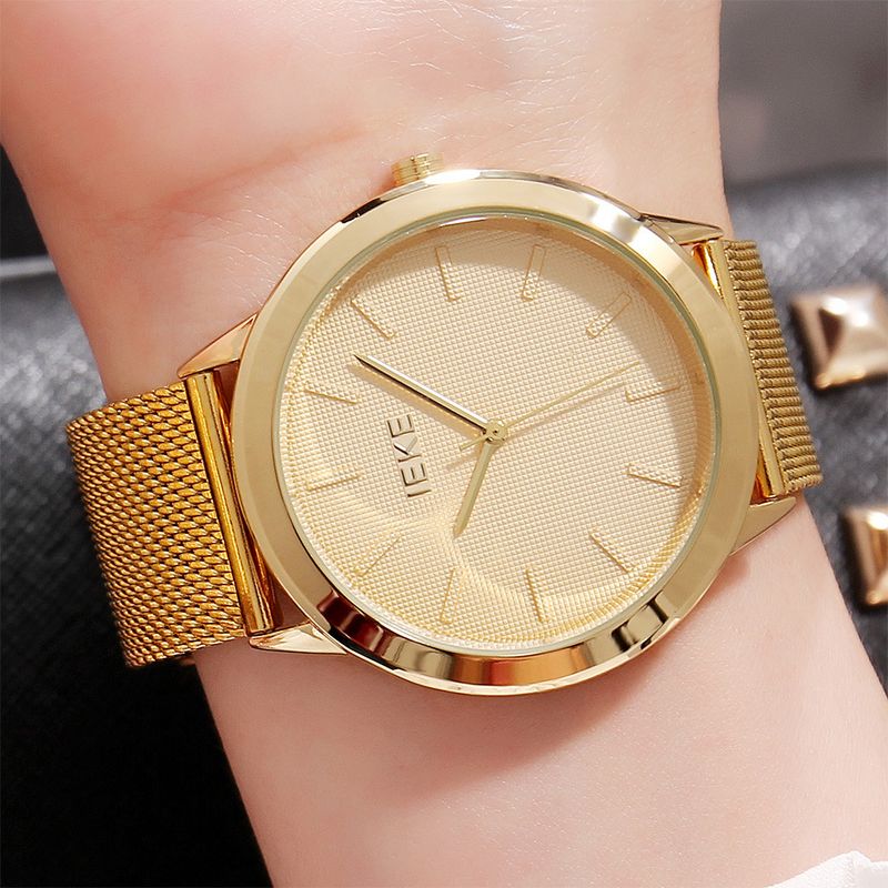 Mesh Damenmode High-End-Marke Stahlband Quarzuhr Trendy_voghion.com