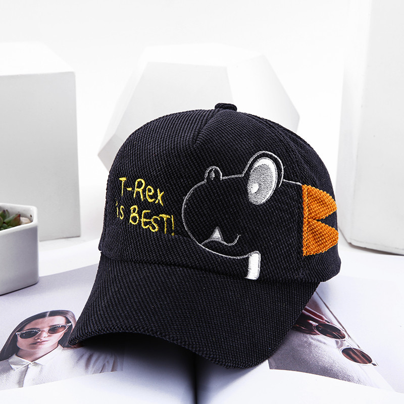Berretti per bambini carini Dinosauro dei cartoni animati Berretto da baseball per bambini Ragazzo Cappello di protezione solare regolabile in velluto a coste per bambini Estate Autunno_voghion.com