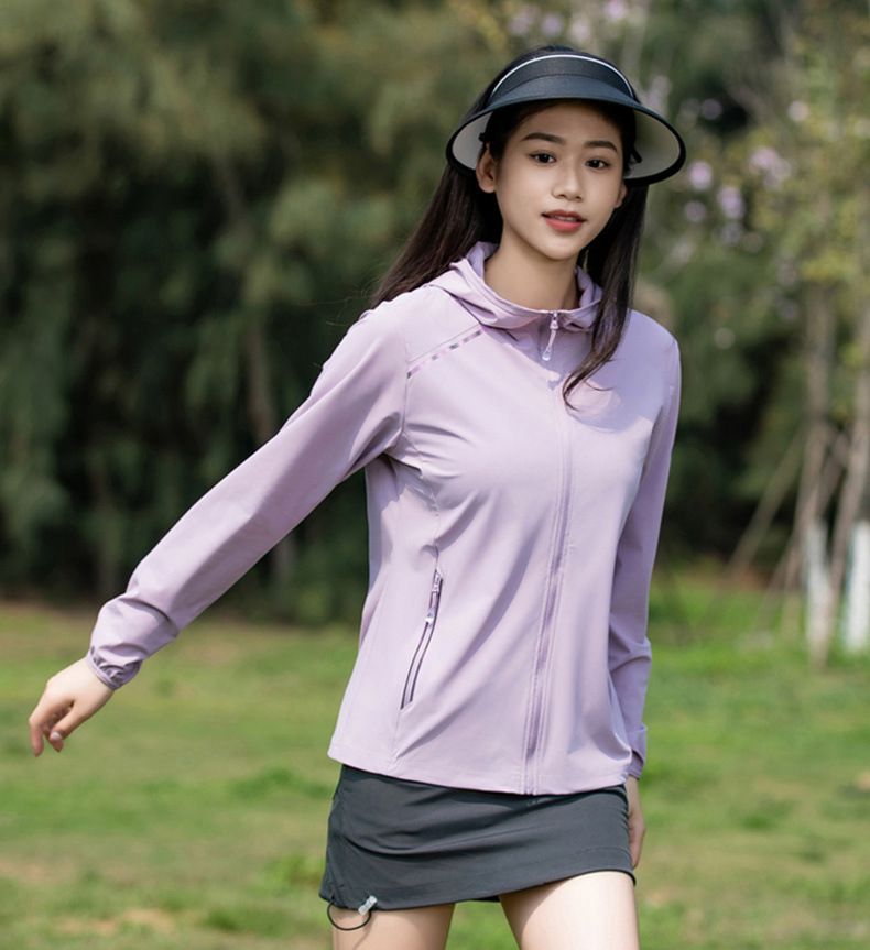 Felpa con cappuccio leggera con protezione solare - Maglia con filtro UV UPF 50+, traspirante, a maniche lunghe, per attività all'aperto e sport estivi (vestibilità ampia)_voghion.com