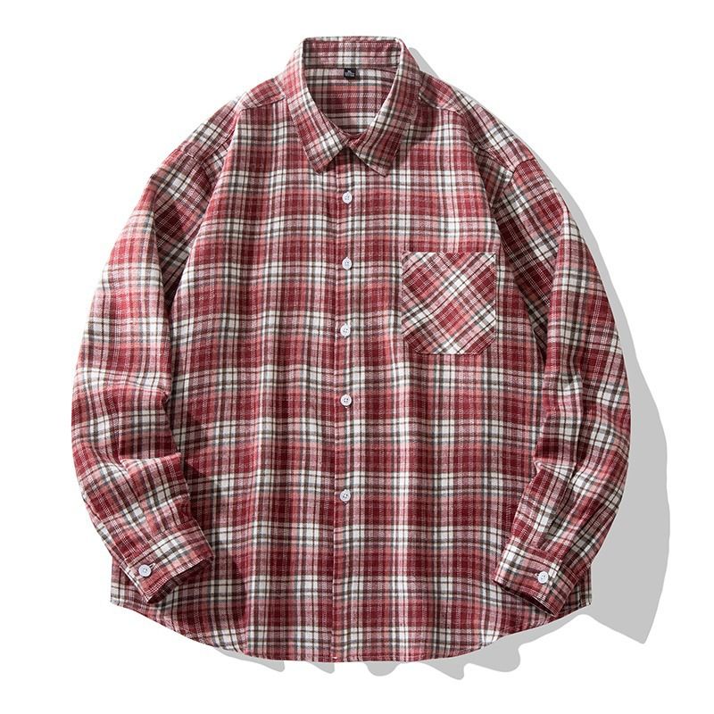 Camicia a quadri retrò, camicia casual da uomo, giacca, alla moda e alla moda, camicia street style_voghion.com
