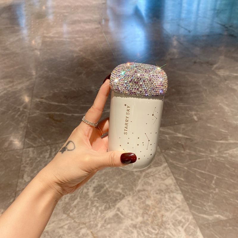 Eleganter isolierter Becher im koreanischen Diamant-Stil – Innenschicht aus Edelstahl 304, kompakt und stilvoll (perfekt zum Verschenken, fürs Büro und auf Reisen)_voghion.com