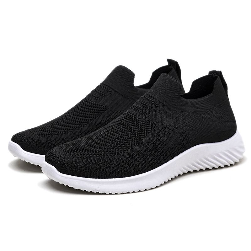 Unschlagbare Qualität Frühlingsstil Fliegengewebte Bequeme Und Atmungsaktive Freizeitschuhe Für Männer Mittleren Alters, Mesh-Oberfläche, Ein Fuß Faul_voghion.com