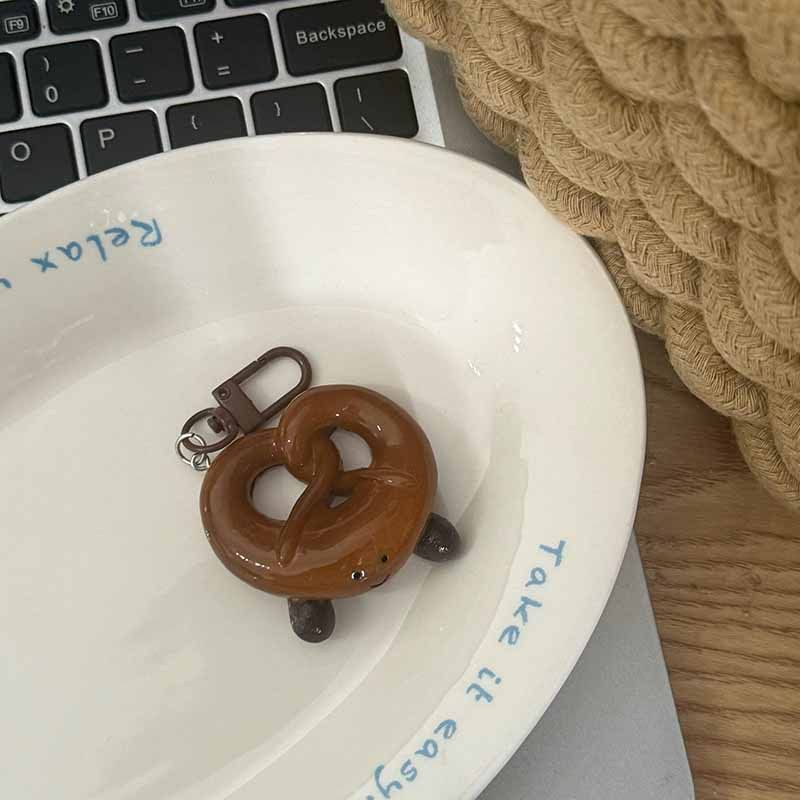 Gelukkig in fermentatie! Imitatie alkalisch waterbrood croissant sleutelhanger leuke studenten niche tas hanger klein cadeau_voghion.com