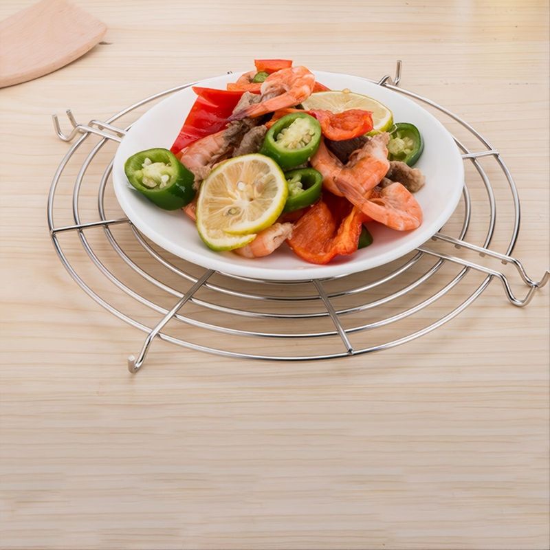 Griglia di raffreddamento semicircolare in acciaio inox per utensili in acciaio; Griglia da cucina per alimenti 1 pezzo; Frittura_voghion.com