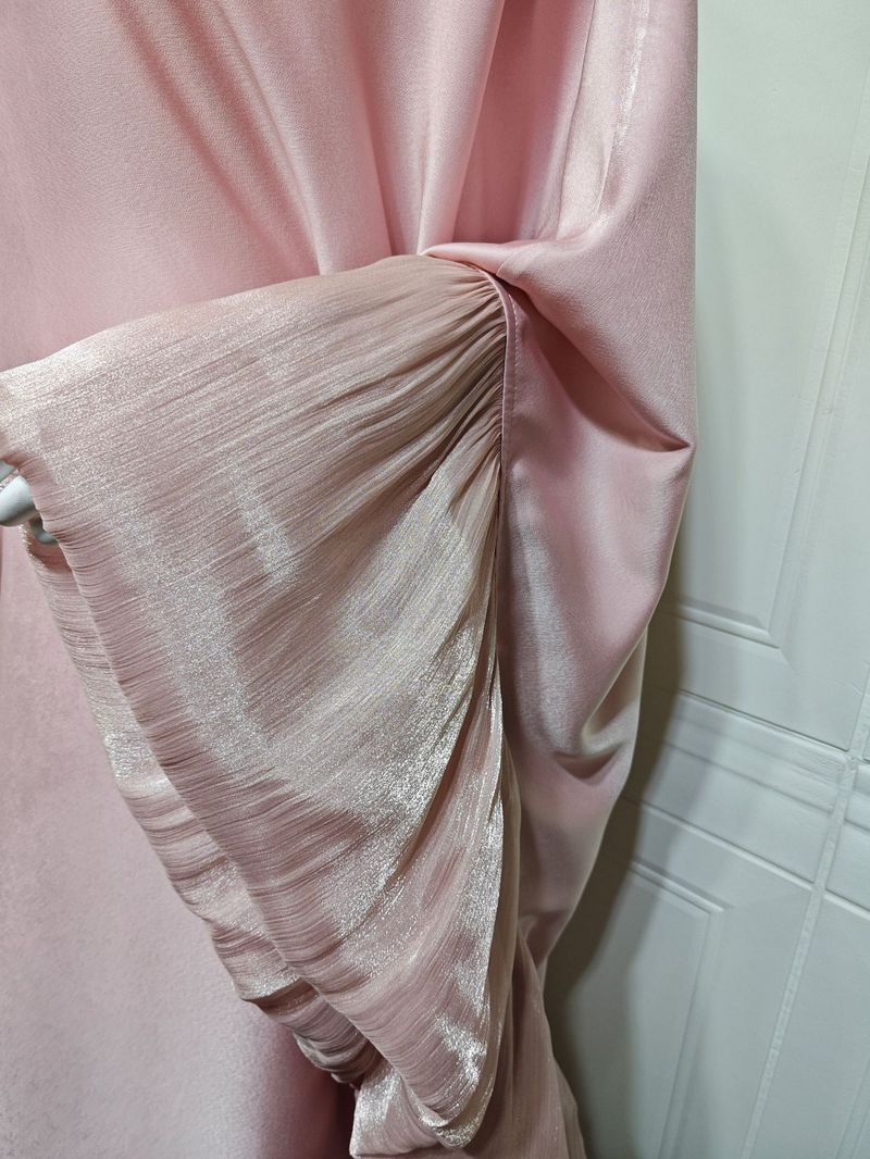 Damenbekleidung Muslimische Mode Robe Kleid Taille Satin_voghion.com