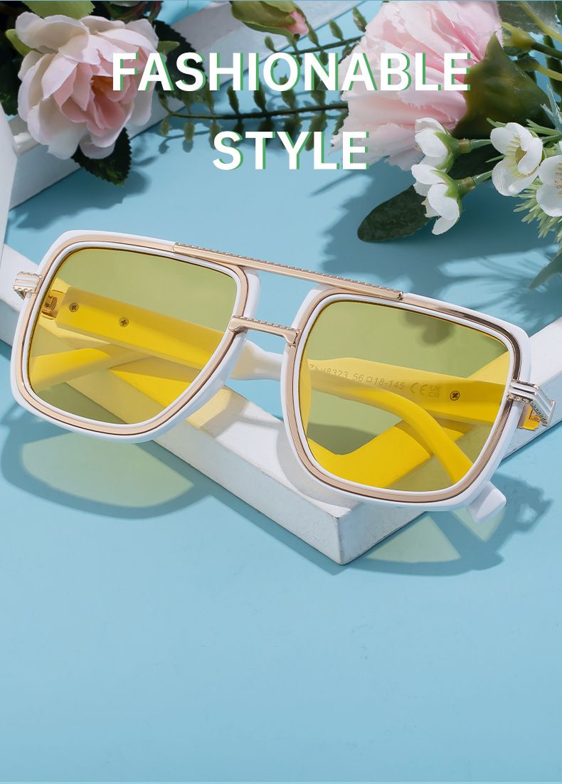 Occhiali da sole da uomo con montatura quadrata grande, occhiali da sole da uomo con protezione solare di alta qualità_voghion.com