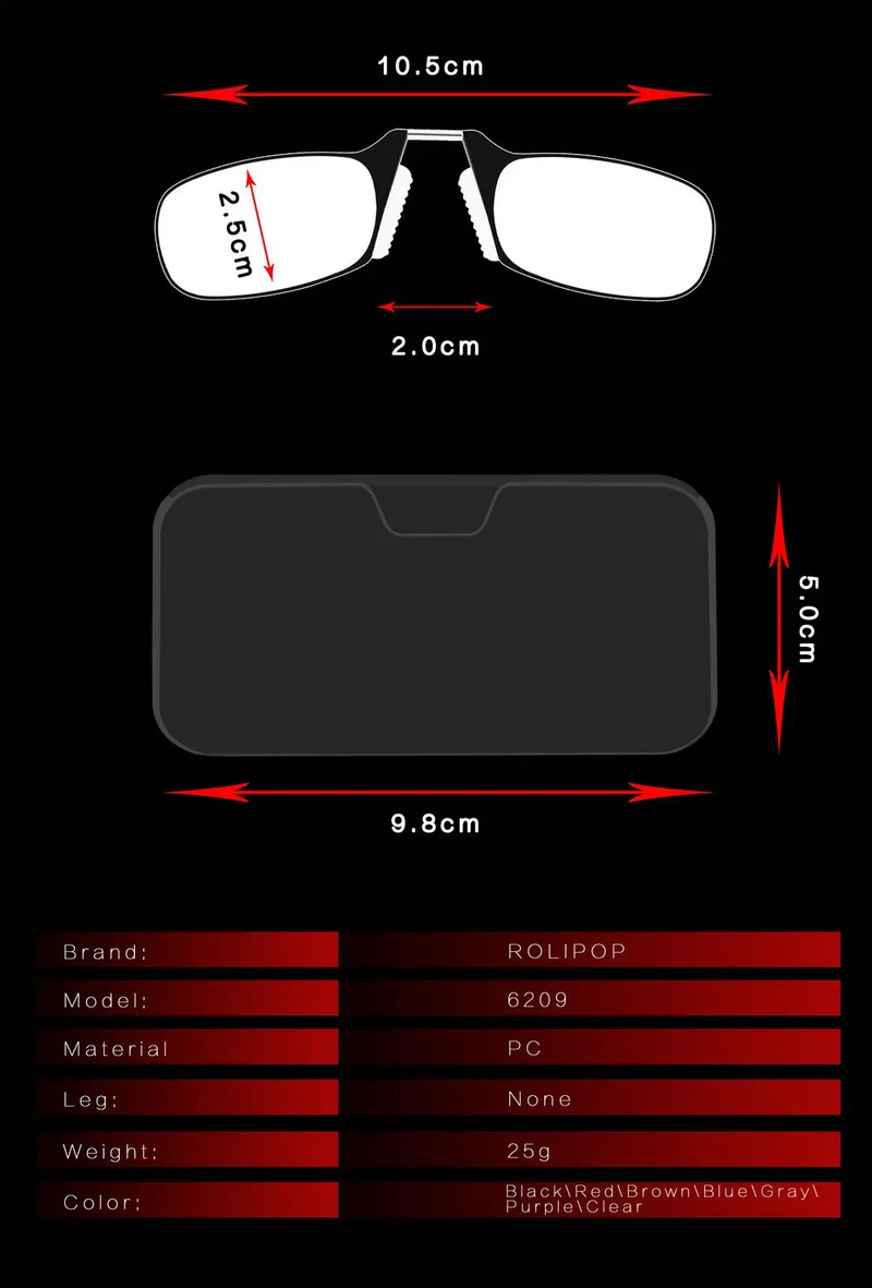 Moudeclips Liesbrëll ouni Schläifen Männer Tr90 Focus Plus Portable Schaumstoff Nuesbrëll Transparent Brëller an Etui_voghion.com