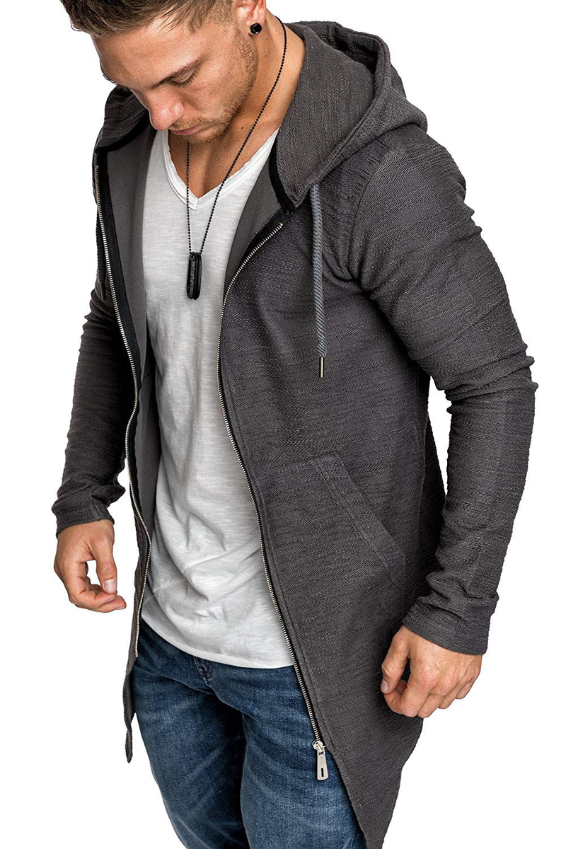 Herbst und Winter, Außenhandel, Windjacke, modisch, schmal, mittellang, Schwalbenschwanz-Pullover, Strickjacke, Reißverschluss_voghion.com
