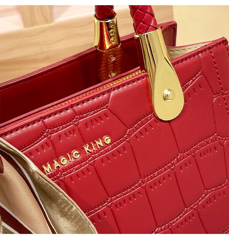 Borsa a mano in pelle da sposa Borsa da sposa rossa Borsa a tracolla da donna Borsa a tracolla Borsa a tracolla in pelle di grande capacità_voghion.com