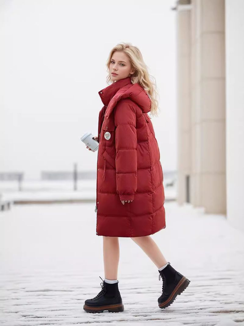 Mid-Length Down 2024 New Fashion Winter Plus Size Hooded Thickened Cotton Coat Puffer Jacket_voghion.com