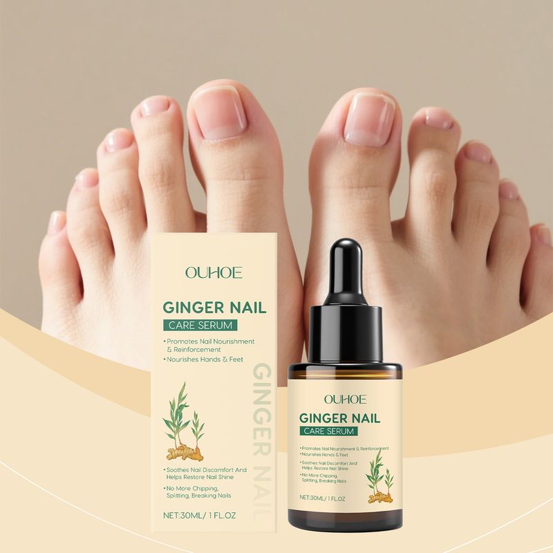 OUHOE Ingwer Nährende, glänzende Oberfläche, feuchtigkeitsspendend für Hände und Füße, tägliche Nagelpflege-Essenz_voghion.com