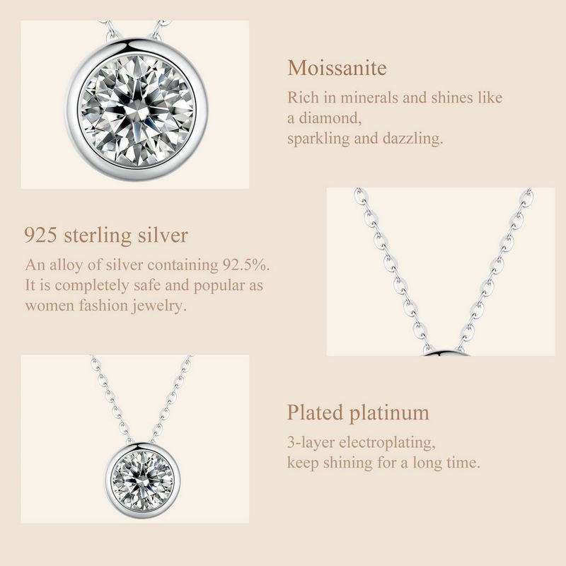 Nuovi arrivi 2025 BAMOER 1 carati Bazel Moissanite D colore VVS1 Collana con diamanti coltivati in laboratorio per donna Sterling Silver Wedding Jewelry_voghion.com