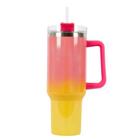 rainbow paint 40oz car cup large capacity 304 stainless steel insulation cup two-color gradient car ice cup_voghion.com