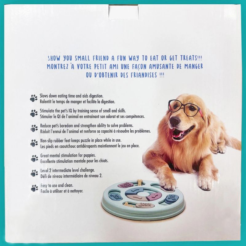 Intelligentes Futterspielzeug mit Fächern, Futternapf mit Rad und Puzzlefunktion für Hunde, ideal zum Spielen und für Katzen._voghion.com