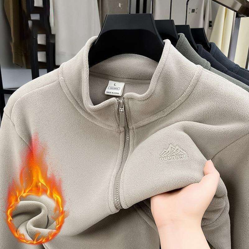 Giacca da uomo, pile double face, cardigan casual spesso e caldo, felpa in pile integrata per autunno e inverno_voghion.com