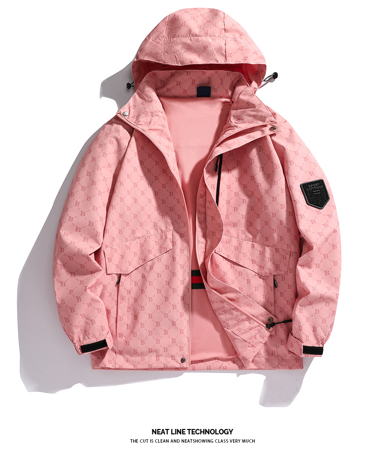 Jauna stila jaka rudens ziemas ikdienas vīriešu apģērbs ar noņemamu kapuci, pāris āra_voghion.com