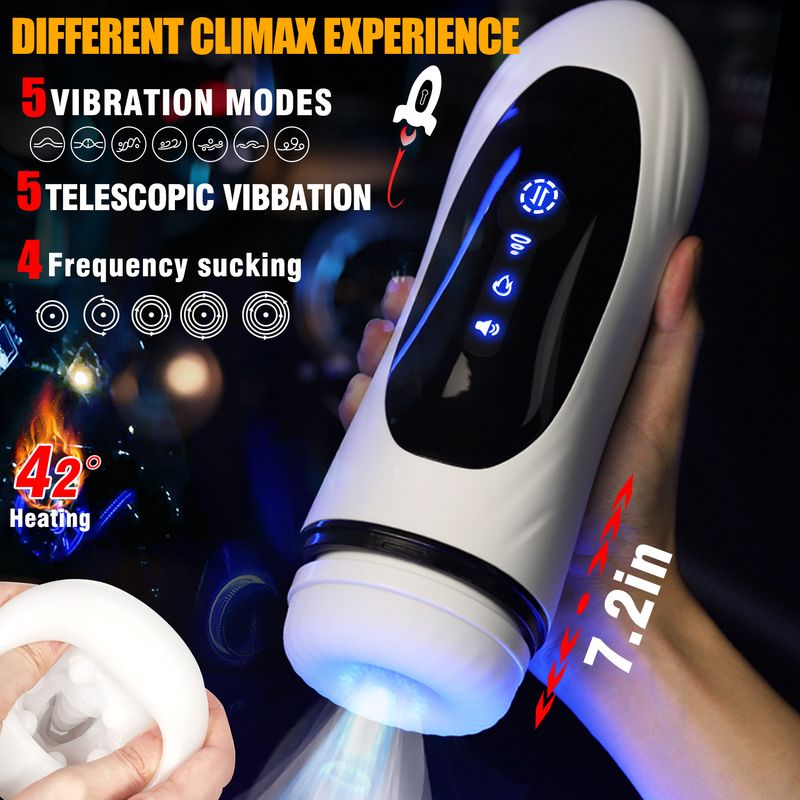Masturbatore elettrico completamente automatico con pinza telescopica, riscaldamento e aspirazione, giocattolo sessuale per adulti_voghion.com