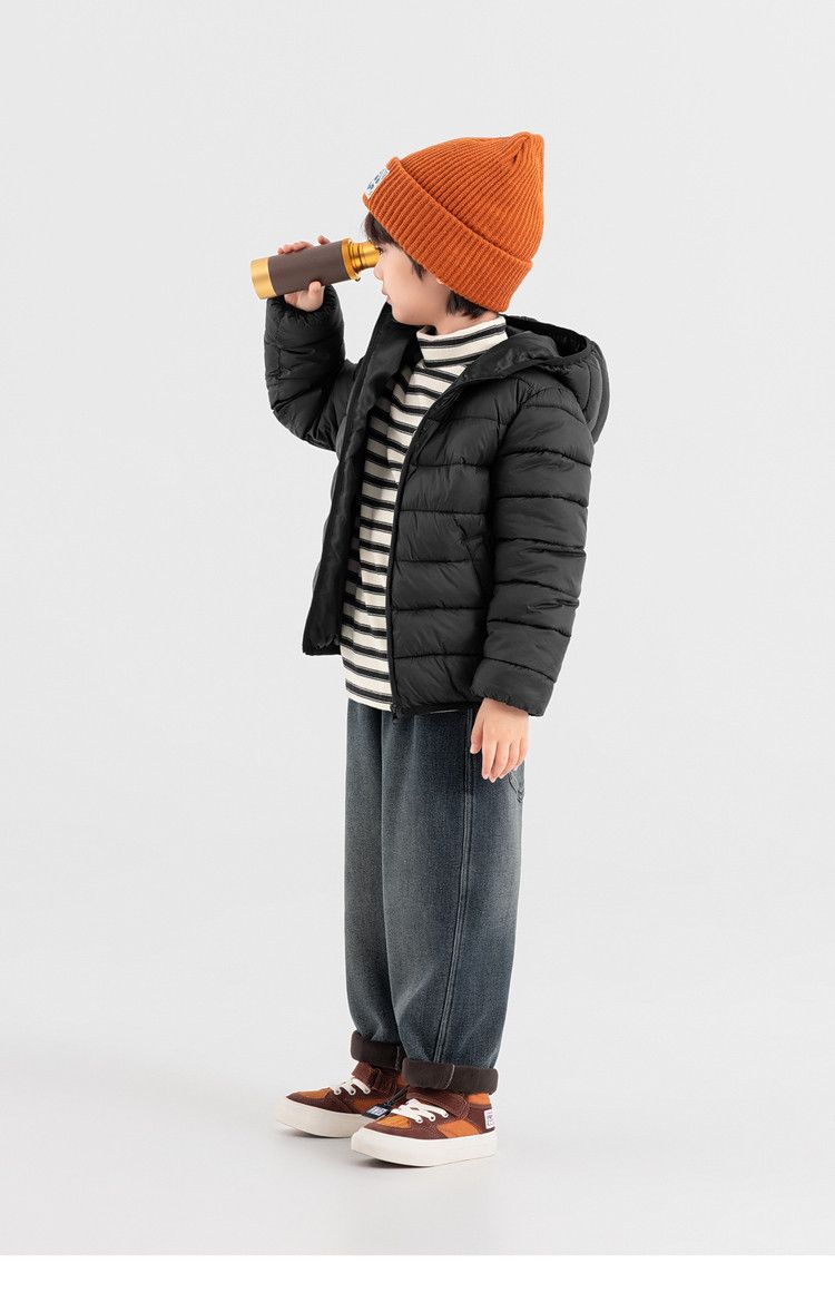 Children's Cotton Clothes 2025 Autumn And Winter Models, Cloud-feeling Hooded Anti-splashing Tops, Simple Boys And Girls Light Warm Coats_voghion.com