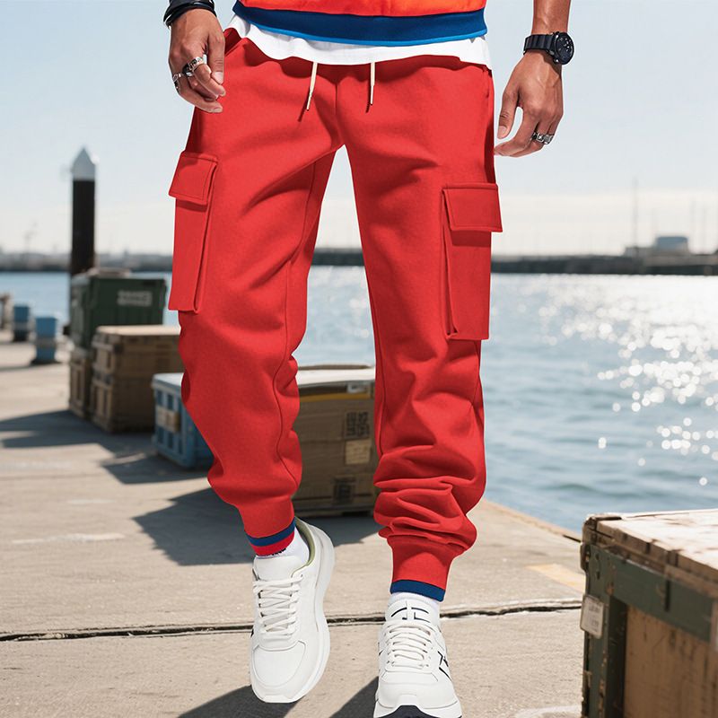 Men's Clothing Heavyweight Cargo Jogger Pants - Stretch Workout Sweatpants With Multiple Pockets, Relaxed Fit, Tapered Leg For Casual & Streetwear_voghion.com