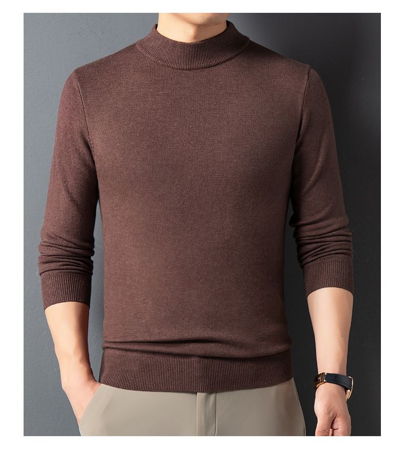 Herbst und Winter Halbhoher Kragen Precision Edition Dicker Herren Strickpullover mit Kapuze_voghion.com
