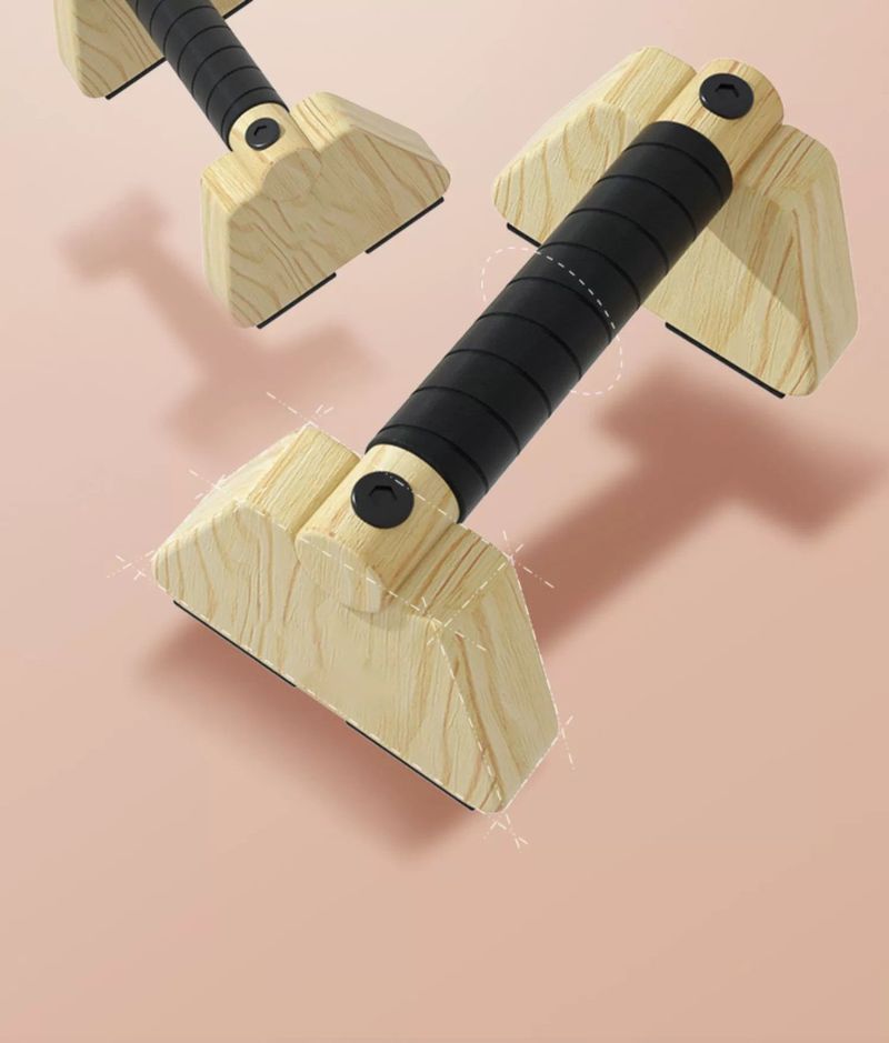 Neuer Liegestützständer im russischen Stil, umgekehrter Ständer aus Holz mit einer und zwei Stangen zum Üben von Krafttraining aus Massivholz_voghion.com