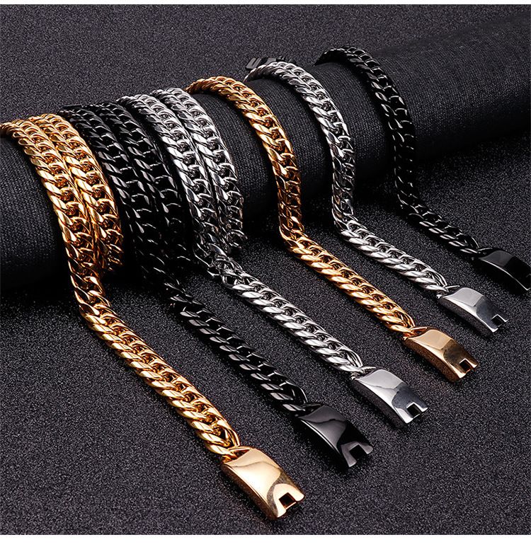 Collier chaîne fouet en acier inoxydable pour homme – Design géométrique élégant pour un look tendance – Longueur réglable 45-65 cm_voghion.com