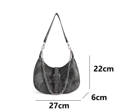 Summer Women's 2024 Feeling Moon New Single Shoulder Canvas Underarm Chain Strap Crossbody Bag_voghion.com