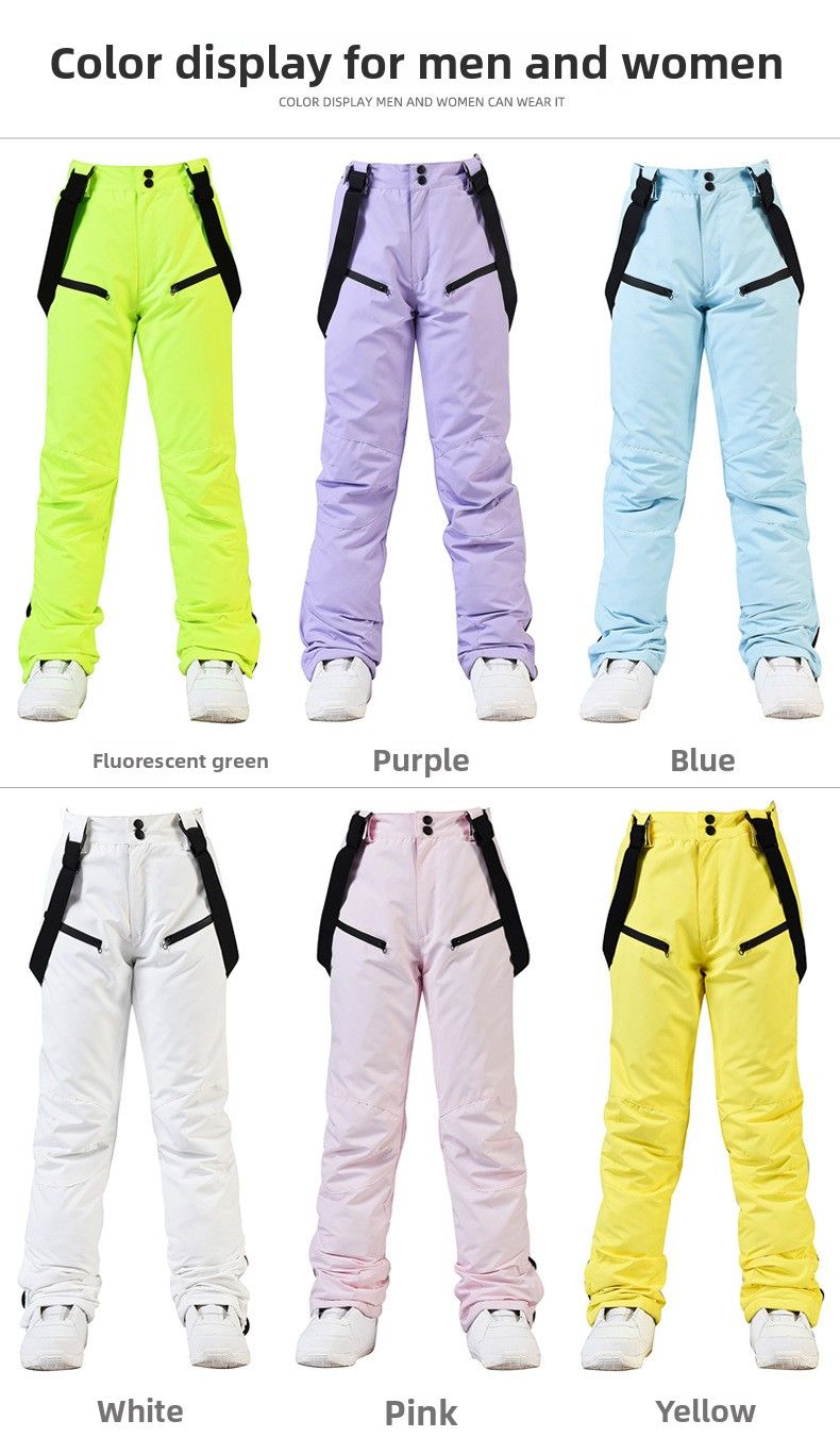 Neu Für Männer Frauen Mit Riemen, Winter Winddicht, Wasserdicht, Warm, Verdickt Snowboard Und Schnee Ski Hosen_voghion.com