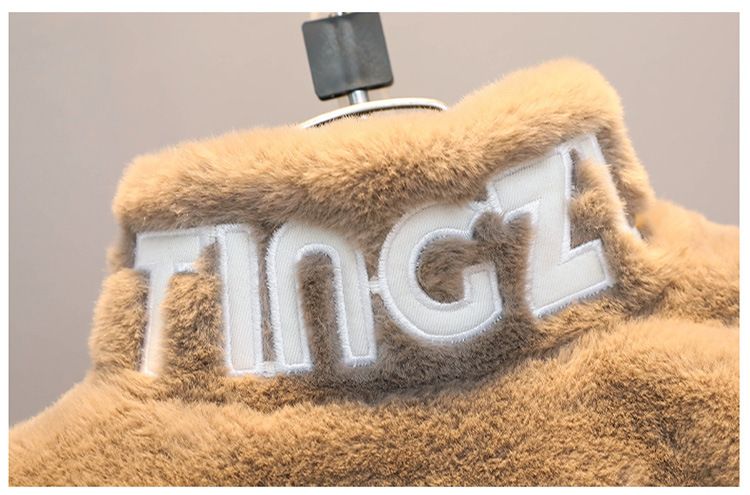 Kid's Clothing Boys' Autumn And Winter Mink Fleece Jacket Children's Plush And Thickened Baby Fur Cotton Coat Mid Length_voghion.com