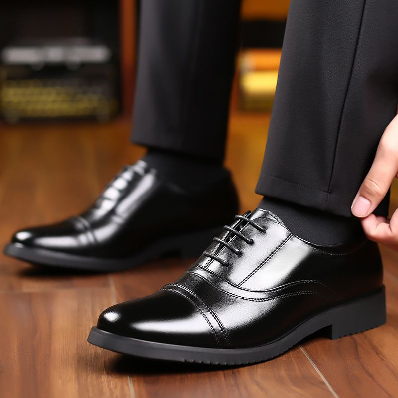 2025 Spring And Autumn New Business Dress Men's Three Joint Lace Single Breathable Security Leather Shoes 002_voghion.com