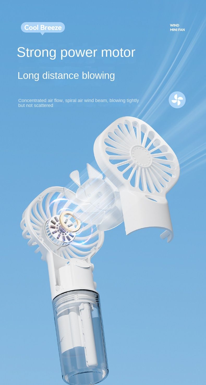 Mini Handheld USB Rechargeable Portable Misting Fan With 4 Adjustable Speed Spray Water Mist For Outdoor Camping And Traveling_voghion.com
