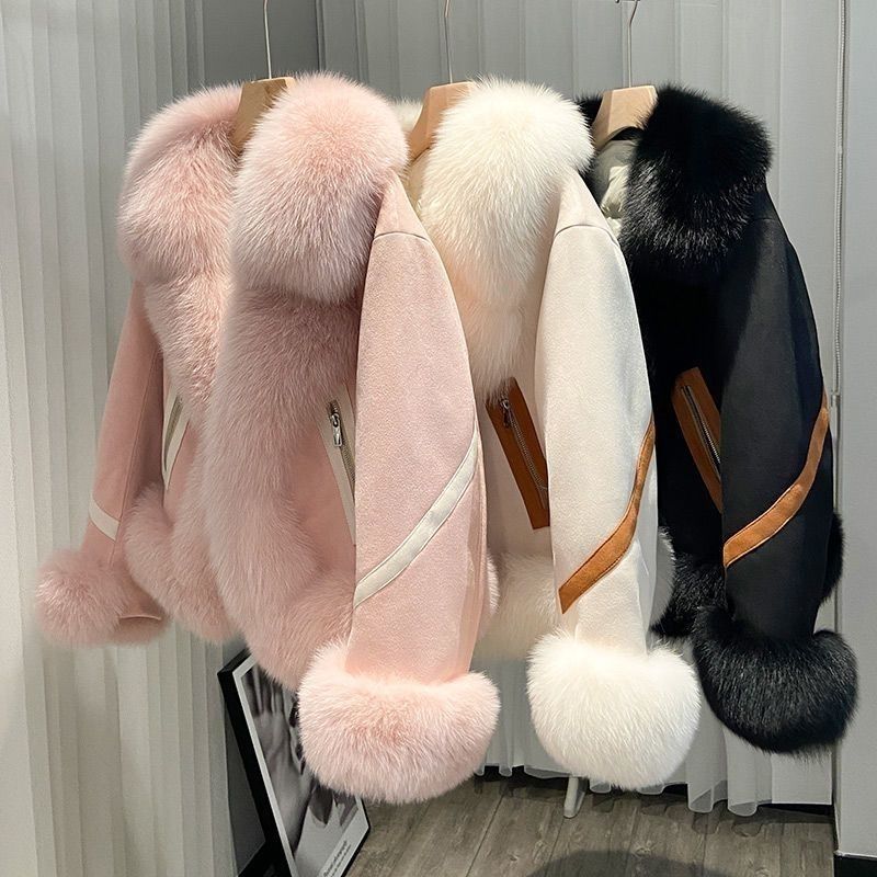 Vêtements pour femmes Manteau de fourrure Femme Court Automne et Hiver Nouveau Style Coton Épaississement Mode Manteau en daim Jeune_voghion.com