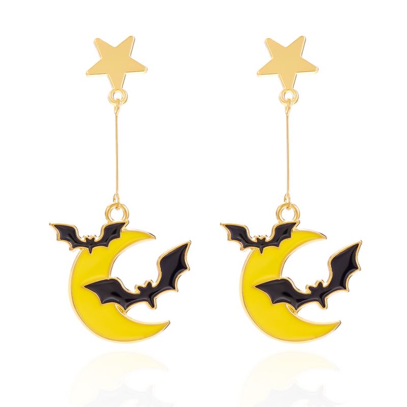 Earrings For Women, Unique Bat Pendant Spooky Cat Halloween Stud Earrings, Ear Jewelry_voghion.com