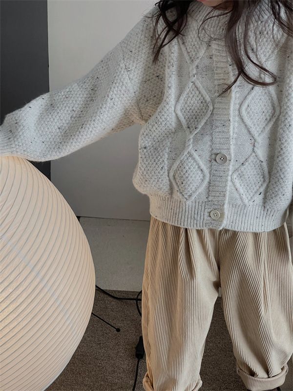 Kinder Herbst Strickmantel Jungen Mädchen Pullover Mädchen Schatz Pullover Mädchen Twist Cardigan_voghion.com
